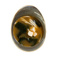 Miso soup with salmon